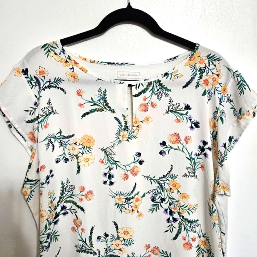 Van Heusen Floral Short Sleeve Blouse Size XL - Picture 2 of 8